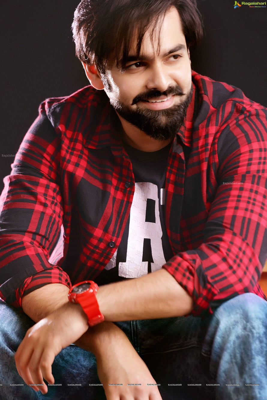 Ram Pothineni in Red Plaid Shirt and Black T-Shirt with Red Watch HD phone wallpaper