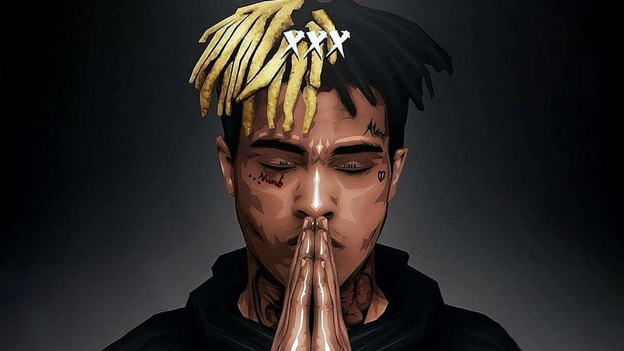 XXXTentacion Digital Portrait With Hands Praying And Closed Eyes HD wallpaper