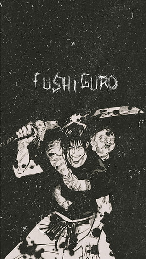 Fushiguro Toji wielding a katana in a gritty black and white manga illustration HD phone wallpaper