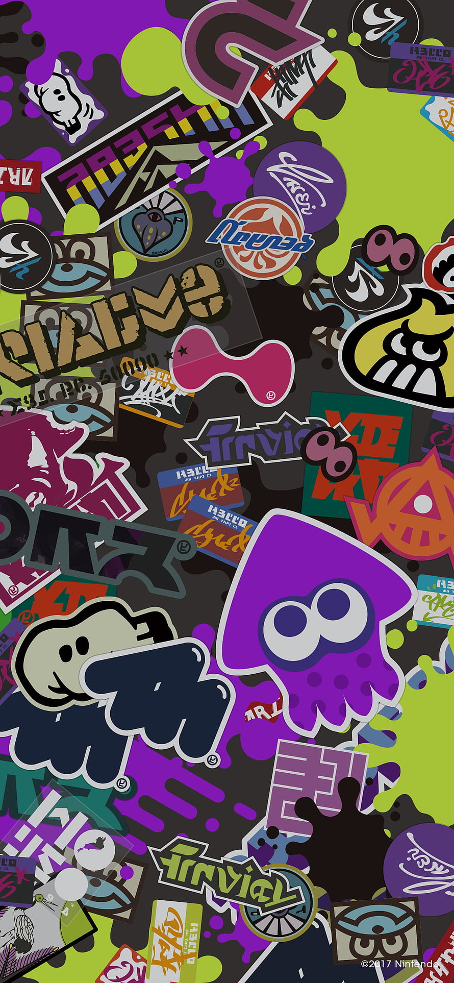Splatoon 2 Ink Splatter Sticker Collage Wallpaper HD phone wallpaper