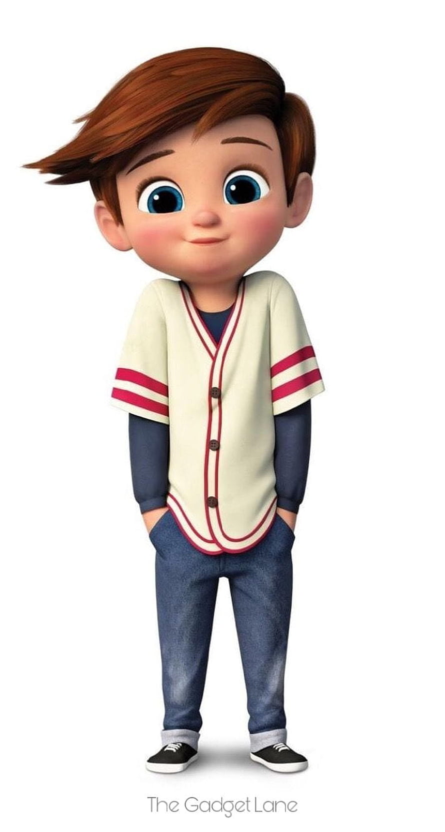 3D Cartoon Boy Character in Baseball Jersey and Jeans HD phone wallpaper