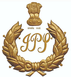 Indian Police Service Emblem with Golden Laurel Wreath and Ashoka Lion Capital HD phone wallpaper