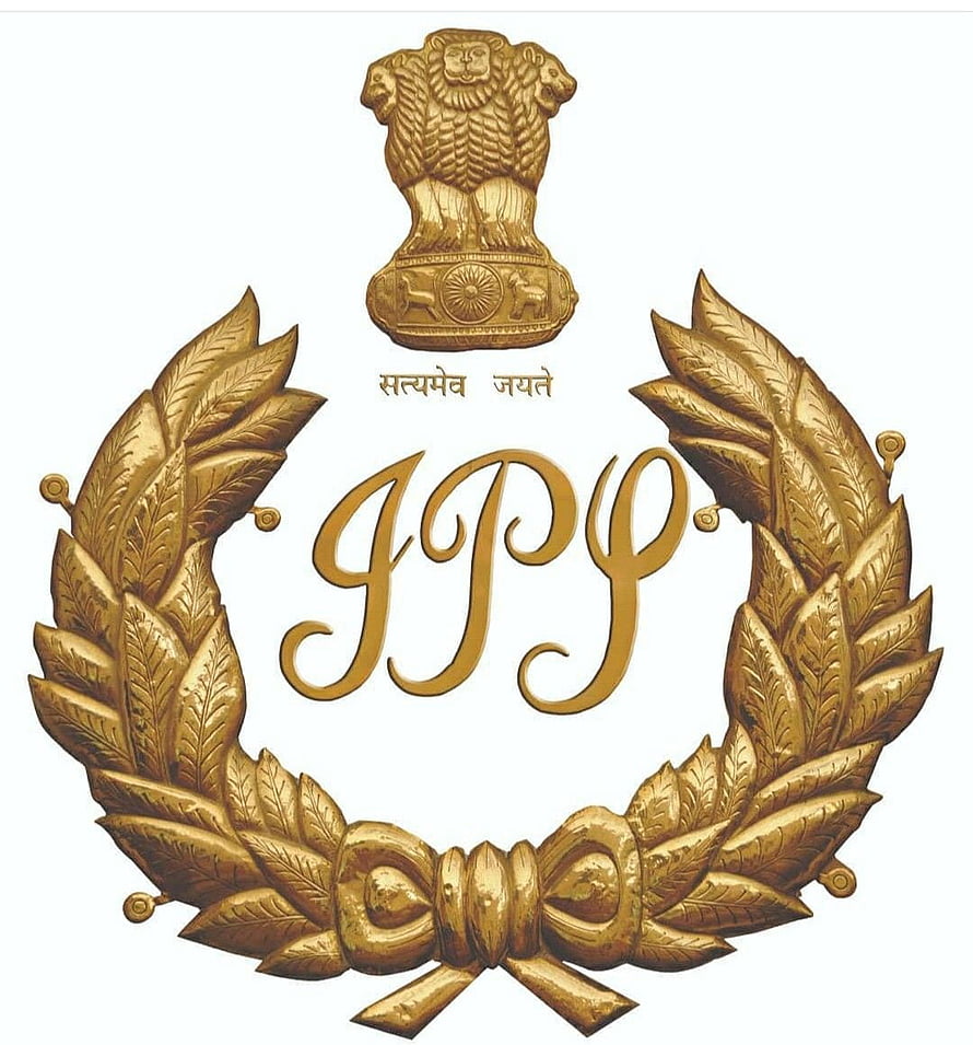Indian Police Service Emblem with Golden Laurel Wreath and Ashoka Lion Capital HD phone wallpaper