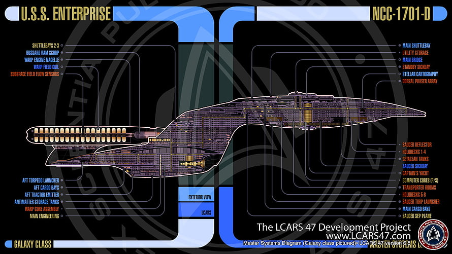 Star Trek USS Enterprise NCC-1701-D Galaxy Class Master Systems Diagram HD wallpaper