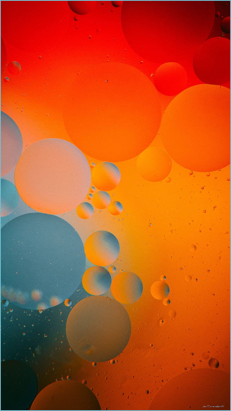 Vibrant Abstract Oil Bubbles in Warm Orange and Cool Blue Tones HD phone wallpaper