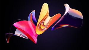 Windows 11 Dark Abstract 3D Ribbon Wallpaper HD wallpaper