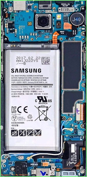 Samsung Galaxy S8 Internal Components and Battery Layout HD phone wallpaper