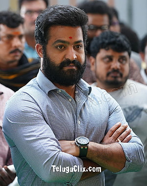 JR NTR in a checkered shirt with arms crossed at a public event HD phone wallpaper