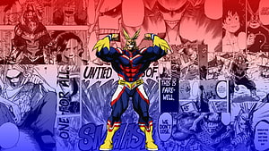My Hero Academia All Might Plus Ultra Heroic Pose HD wallpaper