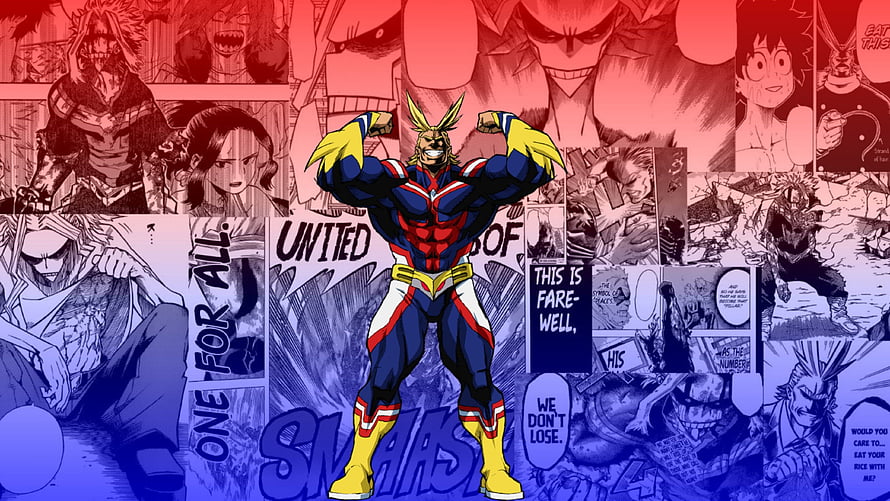 My Hero Academia All Might Plus Ultra Heroic Pose HD wallpaper