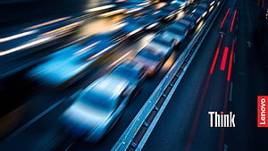 Lenovo ThinkPad Night Highway Motion Blur Wallpaper HD wallpaper