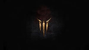 Baldur's Gate 3 Golden Dagger Emblem on Dark Textured Background HD wallpaper
