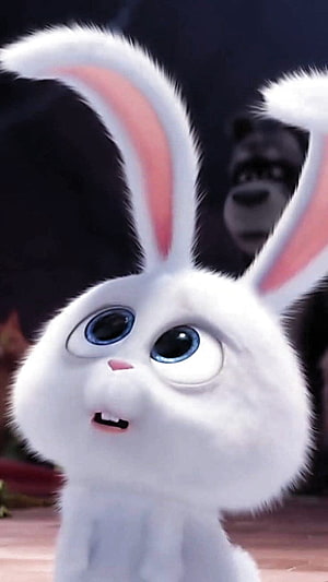 Snowball the White Rabbit from Zootopia with Big Blue Eyes and Long Ears HD phone wallpaper