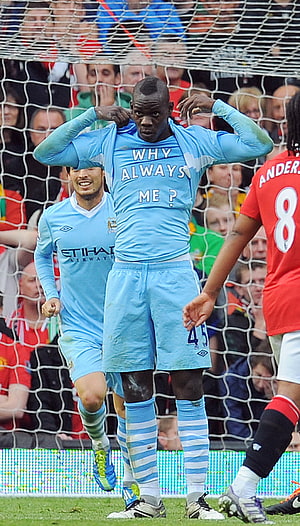 Manchester City Player Celebrates Goal With Why Always Me Jersey HD phone wallpaper