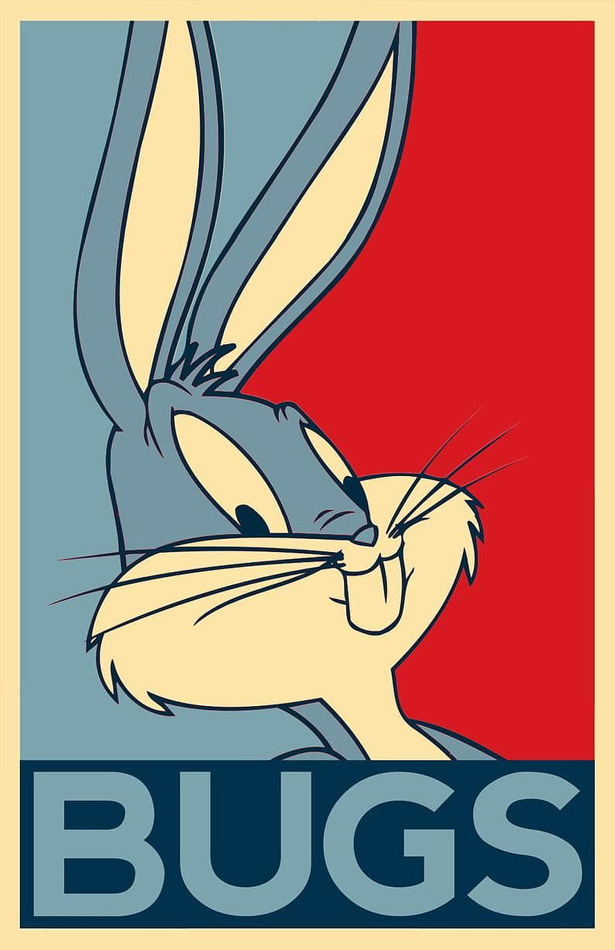 Bugs Bunny Pop Art Poster with Retro Color Block Design and Bold Typography HD phone wallpaper