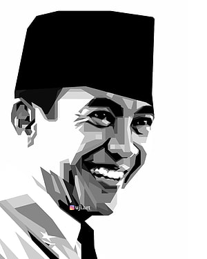 Geometric WPAP Portrait of Soekarno, First President of Indonesia HD phone wallpaper