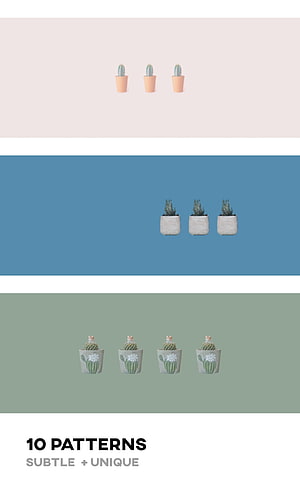 Minimalist Cactus Pattern Collection with Soft Pastel Backgrounds HD phone wallpaper