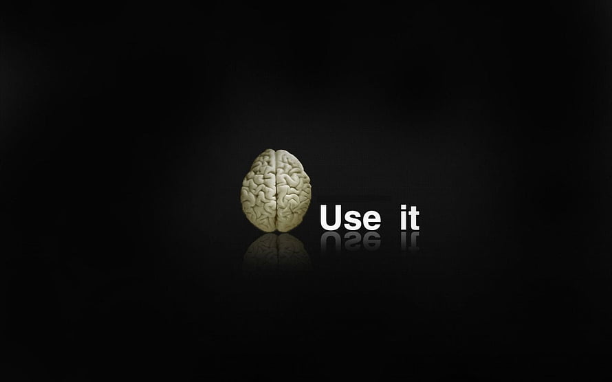 Human Brain Model on Black Background with Use It Text HD wallpaper