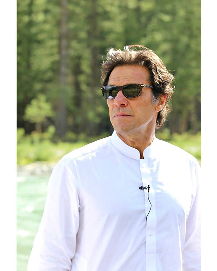 Imran Khan in White Band Collar Shirt and Sunglasses Against Forest Background HD phone wallpaper