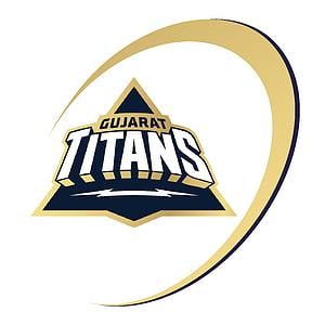 Gujarat Titans Official Team Logo with Gold Orbit Ring on White Background HD phone wallpaper