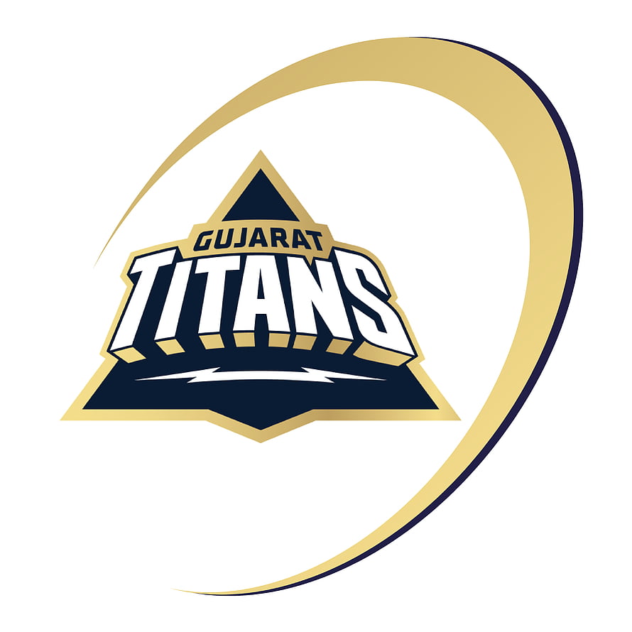 Gujarat Titans Official Team Logo with Gold Orbit Ring on White Background HD phone wallpaper