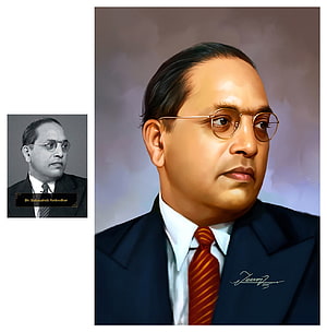 Dr. B. R. Ambedkar Digital Portrait in Formal Suit and Round Glasses HD phone wallpaper