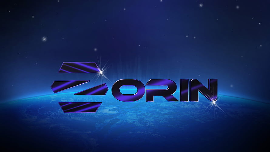 Zorin OS Logo Floating Above Earth Horizon in Deep Space HD wallpaper