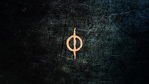 Phyrexian Symbol Emblem on Dark Textured Background HD wallpaper