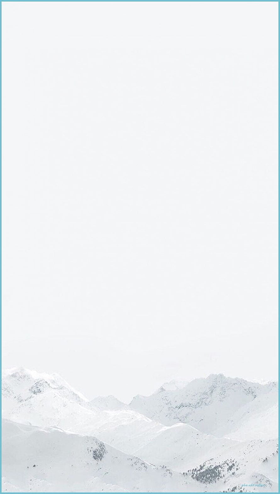 Minimalist Snowy Mountain Landscape with Vast White Sky and Soft Winter Atmosphere HD phone wallpaper