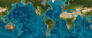 Detailed World Ocean Bathymetry Map with Continental Shelf and Trench Depth HD wallpaper