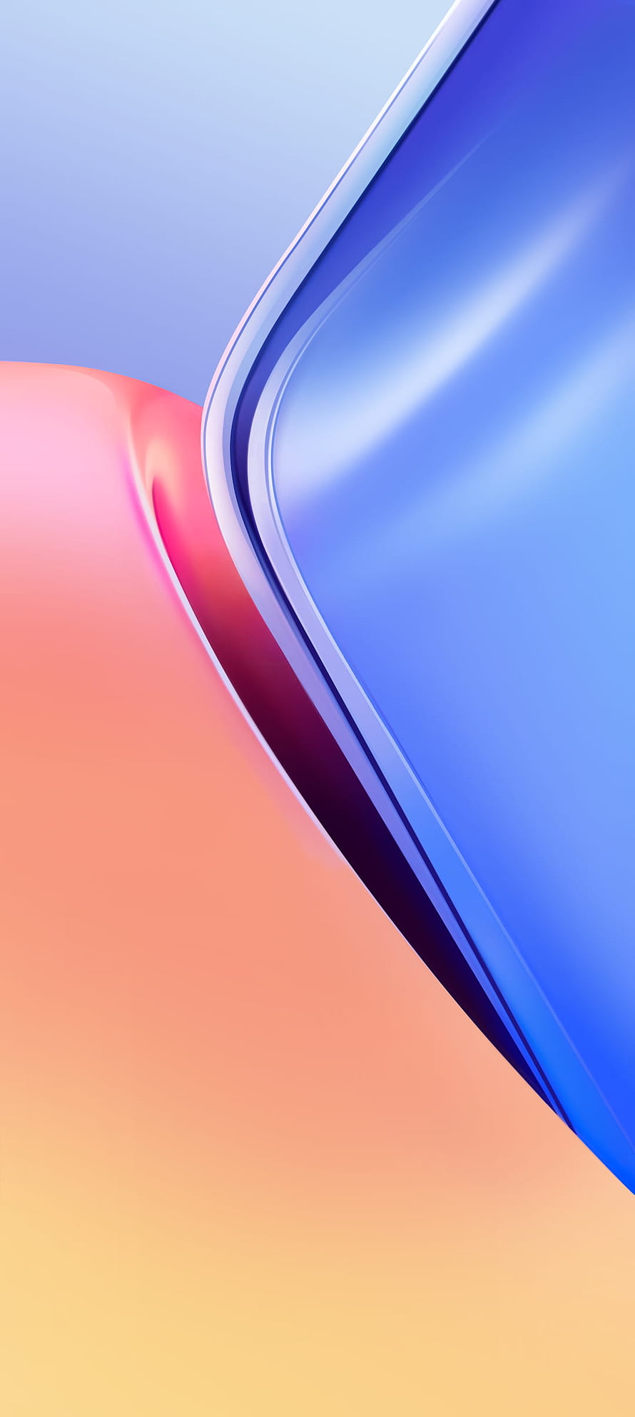 Abstract Gradient Wave Wallpaper with Soft Pink and Blue Curves HD phone wallpaper