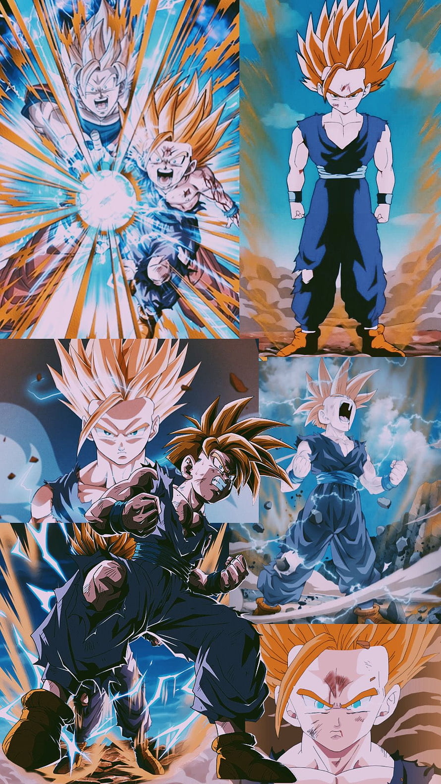 Super Saiyan Gohan Anime Collage Wallpaper HD phone wallpaper