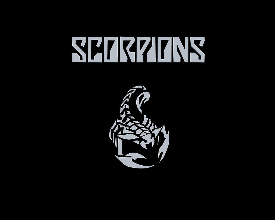 Scorpions Band Logo with Stylized Scorpion Emblem on Black Background HD wallpaper