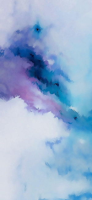 Abstract Watercolor Clouds in Blue, Purple, and White Tones HD phone wallpaper