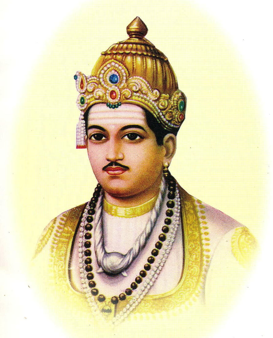 Lord Basava Portrait in Traditional Indian Royal Attire and Ornate Crown HD phone wallpaper