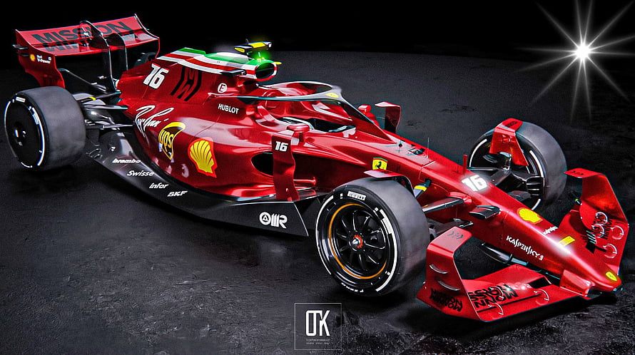 Ferrari Formula 1 Race Car with Shell and Mission Winnow Sponsorship on Dark Track HD wallpaper