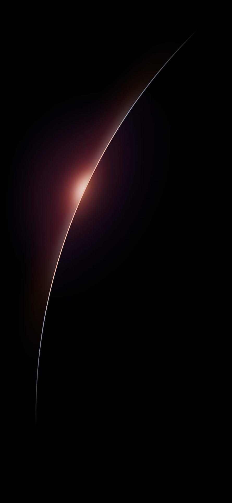 Minimalist AMOLED Space Wallpaper with Glowing Planet Horizon and Dark Void HD phone wallpaper
