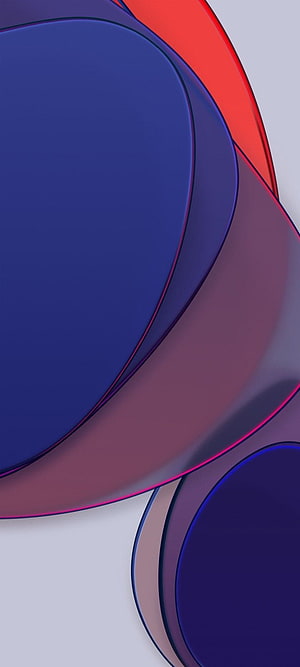 Abstract 3D Geometric Shapes in Blue and Red with Glossy Translucent Layers HD phone wallpaper