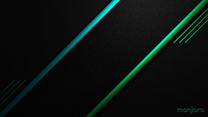 Manjaro Linux Dark Minimalist Diagonal Neon Accent Wallpaper HD wallpaper