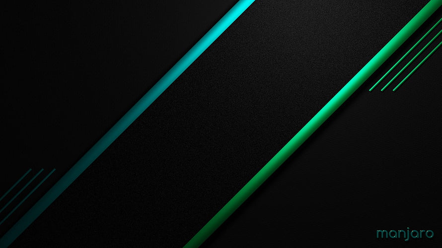 Manjaro Linux Dark Minimalist Diagonal Neon Accent Wallpaper HD wallpaper