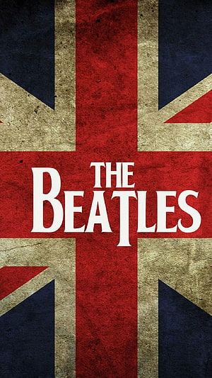The Beatles Logo on Vintage Distressed Union Jack Flag Design HD phone wallpaper