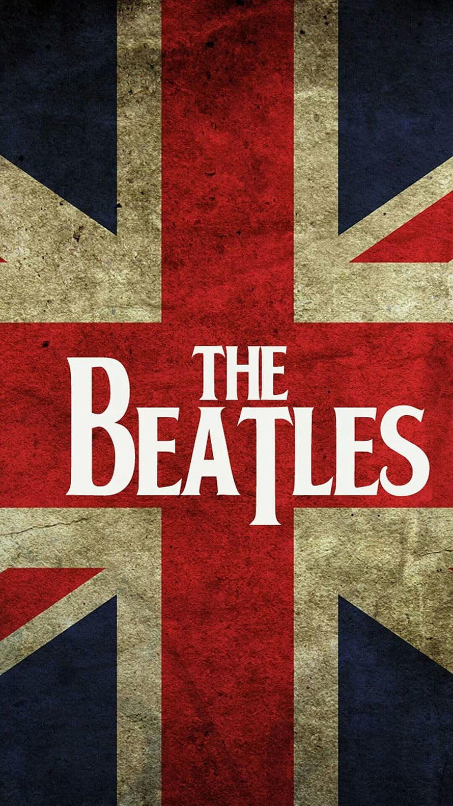 The Beatles Logo on Vintage Distressed Union Jack Flag Design HD phone wallpaper