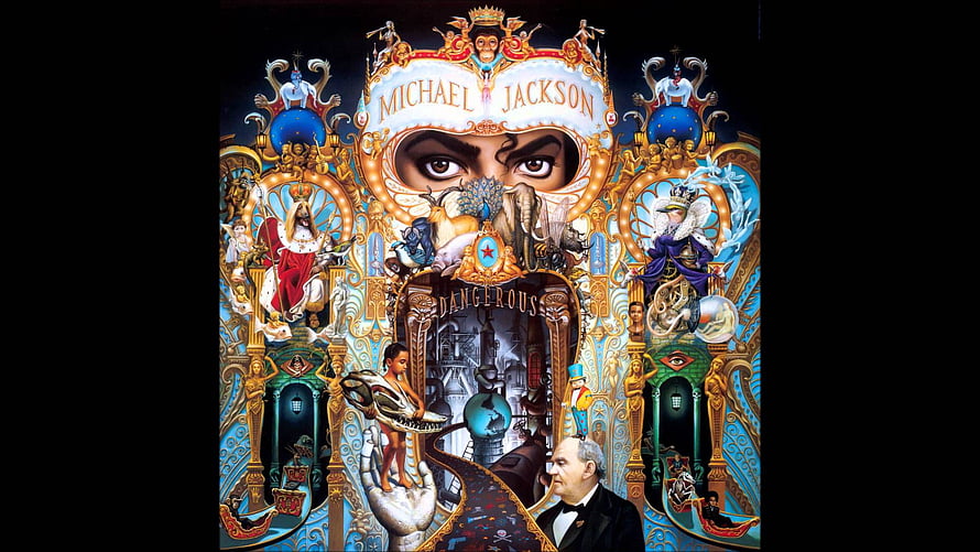 Michael Jackson Dangerous Album Cover Artwork with Ornate Surreal Illustration HD wallpaper