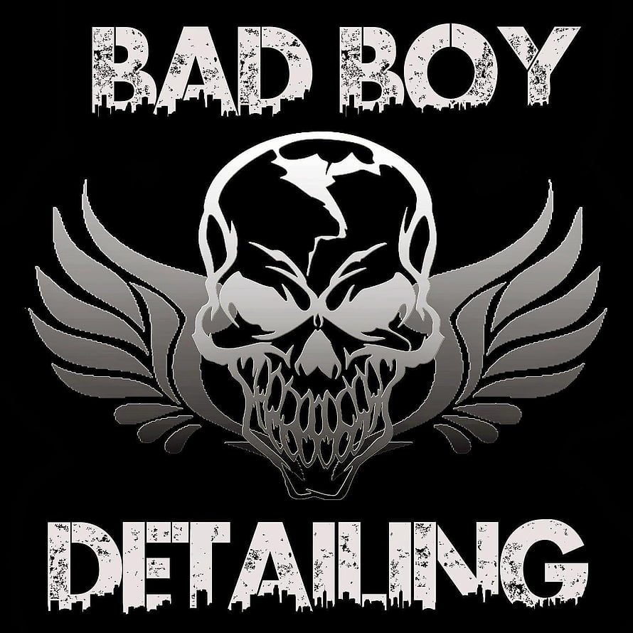 Bad Boy Detailing Skull and Wings Logo Design on Black Background HD phone wallpaper