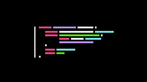 Minimalist Abstract Code Representation with Colorful Horizontal Bars on Black Background HD wallpaper