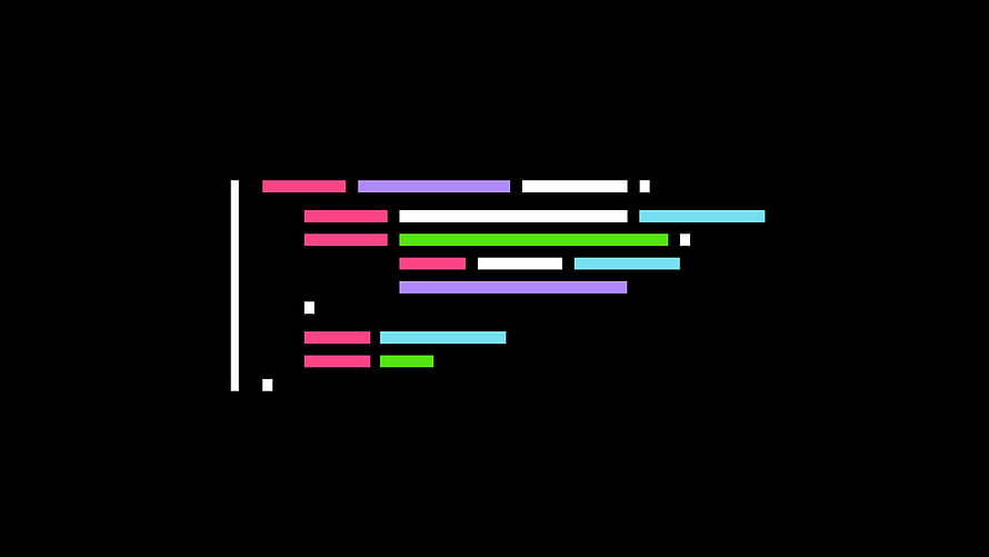 Minimalist Abstract Code Representation with Colorful Horizontal Bars on Black Background HD wallpaper