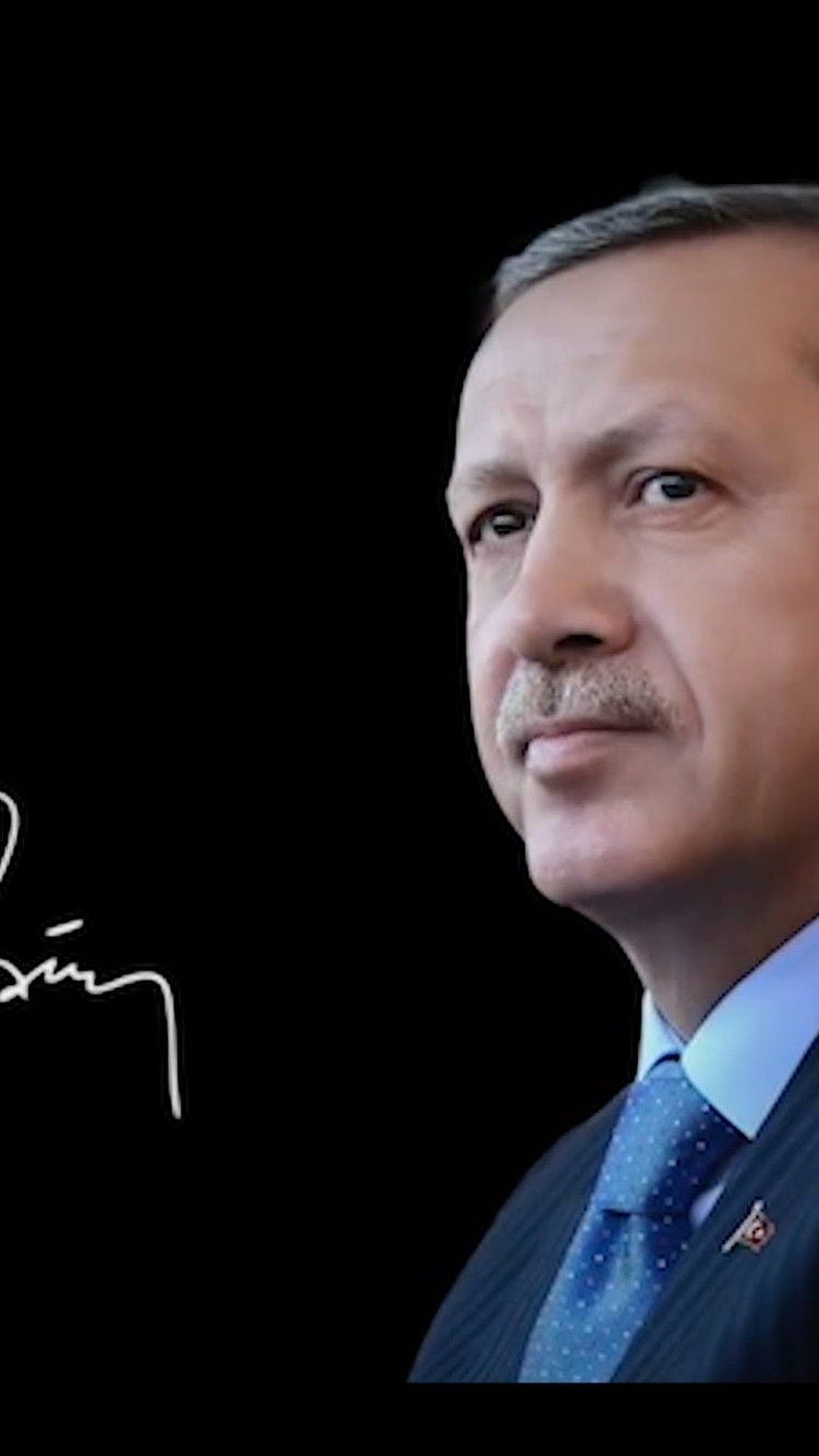Recep Tayyip Erdoğan Formal Portrait on Black Background HD phone wallpaper