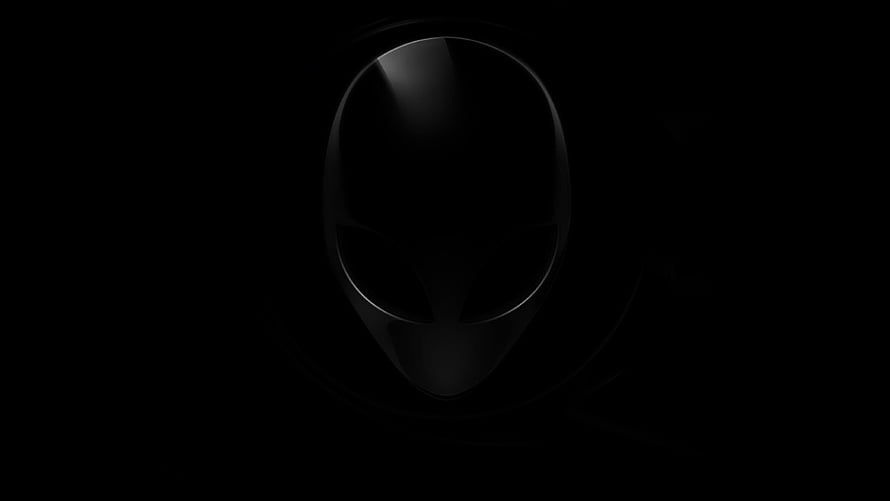 Alienware Black Minimalist Alien Head Logo on Dark Background HD wallpaper