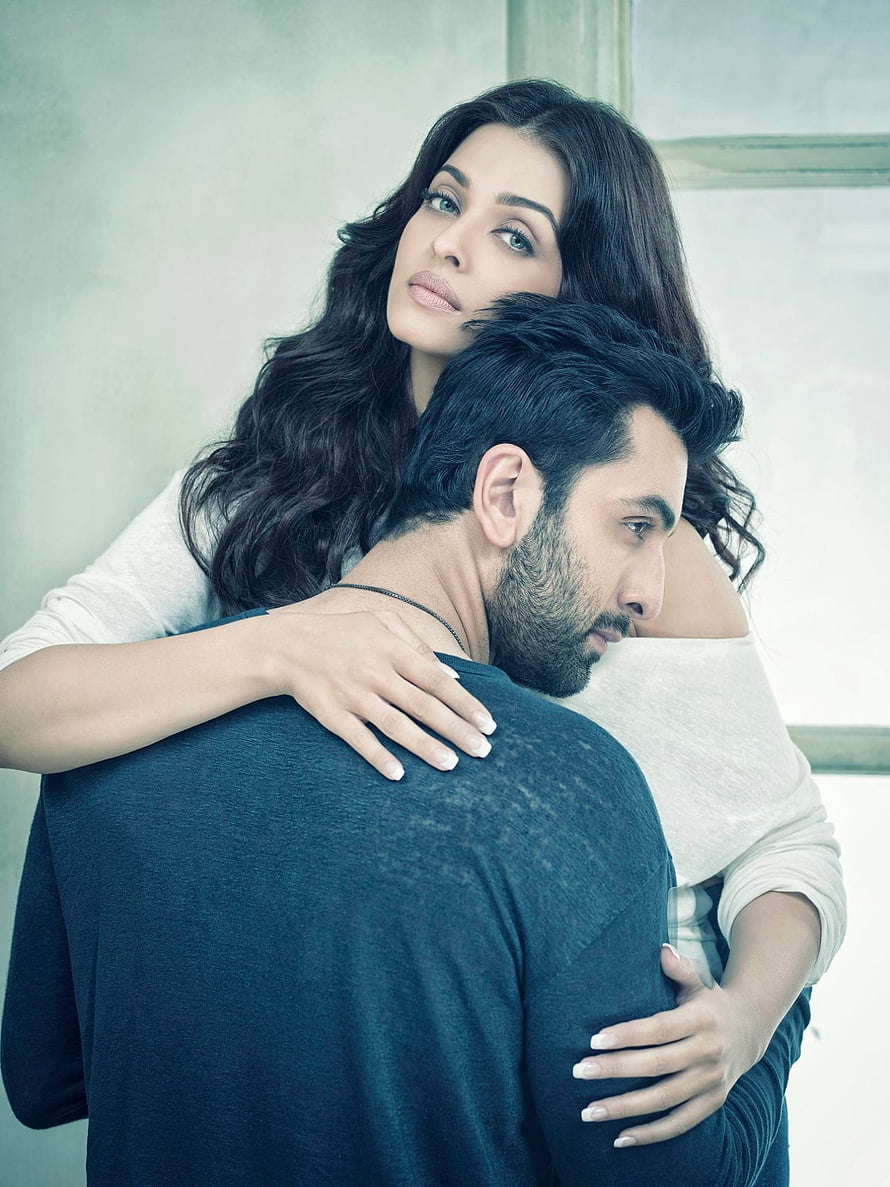 Aishwarya Rai and Ranbir Kapoor Embracing in Ae Dil Hai Mushkil Promotional Portrait HD phone wallpaper