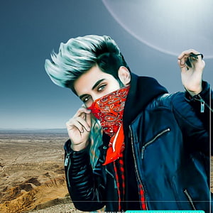 Stylish Young Man With Dyed Hair And Red Bandana In Desert Landscape, Pin on whatsapp dp, stylish boy dp HD phone wallpaper